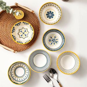 ชามลายโบฮีเมียนสีเหลือง | เซรามิกแบ่งผิดปกติ (ซอสถั่วเหลืองซูชิ) - Product Image 1