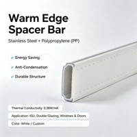 Barre d'espacement à bord blanc, taille personnalisée OEM, 20 mm, en acier inoxydable composite, à rupture de pont thermique, anti-condensation pour vitrage double IGU