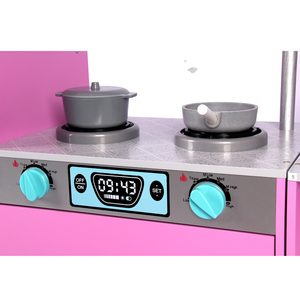 Jouet éducatif pour enfants, ensemble de cuisine rose pour enfants avec armoires, four à pâtisserie et <span class=keywords><strong>machine</strong></span> à <span class=keywords><strong>laver</strong></span> - Product Image 4