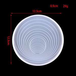 DM427 Visual Trap Spiral geometrie Rund kreis Getränke becher Matte Tablett Untersetzer Board Epoxid form Harz Silikon - Product Image 6
