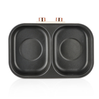 Olla Eléctrica Doble RAF R.5420 de 6L con Dos Compartimentos de 3L, 1000W de Potencia, Controles Independientes, Divisor de Sabores, Tapa de Vidrio, Cocina de Mesa
