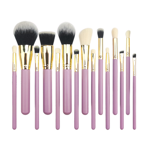 Juego de 9 <span class=keywords><strong>Brochas</strong></span> de <span class=keywords><strong>Maquillaje</strong></span> Veganas Sintéticas Suaves de Color Rosa Brillante con Soporte para Uso en Rostro, Brillo Labial y Delineador de Labios - Product Image 4