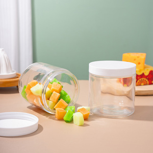 Frascos de Vidro Transparente Reutilizáveis de <span class=keywords><strong>500ml</strong></span> para Armazenamento de Geleia, Mel e Manteiga com Tampa Plástica Branca - Product Image 2