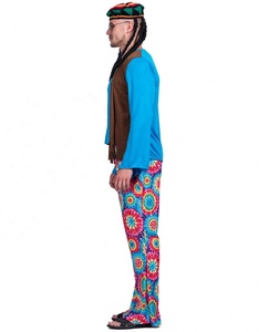 Costume de fête disco pour <span class=keywords><strong>homme</strong></span>, style hippie, nouvelle arrivée, style années 70, déguisement avec pantalon et haut pour Halloween - Product Image 4