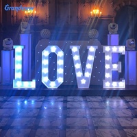 Lettre lumineuse vintage de 4 pieds pour décoration de mariage rustique, cadre métallique, ampoules LED, personnalisable