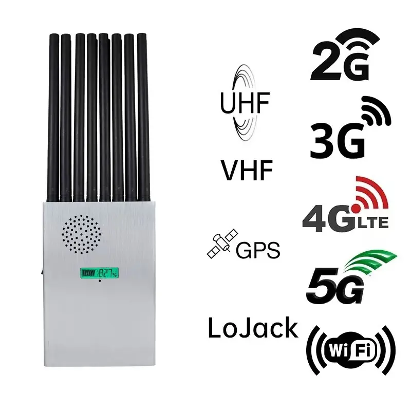 Inibidor de sinal de celular portátil portátil com 18 antenas 2G 3G 4G 5G GPS Lojack WIFI todas as frequências
