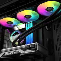 Refroidisseur d'eau pour processeur AIO ARGB de haute qualité 360 mm, compatible AM5/LGA 2011, affichage de la température, refroidissement du processeur informatique, jeu