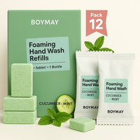 Paquet de 12 tablettes de savon moussant naturel feuilles de savon solides écologiques multi-usages biodégradables et à dissolution rapide pour le lavage des mains