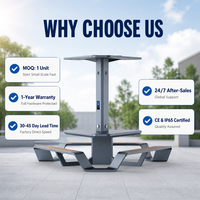 Banc solaire intelligent multifonctionnel avec chargeur de téléphone sans fil et table de charge pour parcs urbains extérieurs