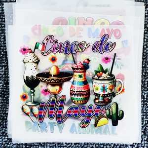<span class=keywords><strong>Pegatinas</strong></span> DTF personalizadas de transferencia térmica <span class=keywords><strong>para</strong></span> <span class=keywords><strong>ropa</strong></span> con diseños de celebraciones mexicanas, listas <span class=keywords><strong>para</strong></span> prensar - Product Image 2