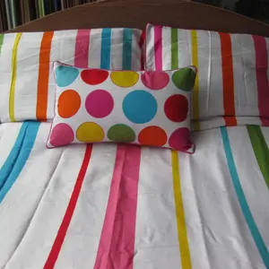 Juego de ropa de cama de algodón para el hogar, edredón con rayas de lunares, juego de sábanas, 3, 5 y 6 uds.