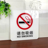 Panneau publicitaire personnalisé Xiaoxin en acrylique écologique, réfléchissant, interdiction de fumer, pour hôtel/bureau, avec lettrage en relief