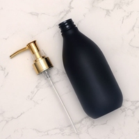 Flacon pompe rechargeable de luxe en PET pour shampoing, après-shampoing, savon liquide, avec pompe électroplaquée or/argent, couleur personnalisée, vente en gros