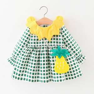 Ropa Infantil, Moda Japonesa y Coreana de Verano, Lindo Vestido Verde con Flores para Niña, de Fábrica en China - Product Image 1