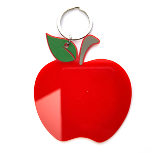 Vente chaude KHS127KC021 Enseignant Merci Apple Porte-clés UV Imprimé Acrylique Monogramme Porte-clés École Étudiant Cadeau - Product Image 1