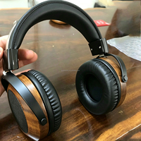 GAE-880B Pro HiFi Headphone Over-ear Tertutup dengan Peredam Kebisingan, Earcup Kayu untuk Panggung, Studio Rekaman, Kabel Dapat Disesuaikan