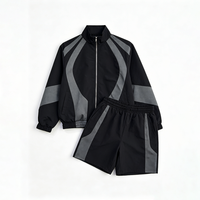 Survêtement sportif vintage 2 pièces pour homme grande taille, coupe-vent, léger, respirant, séchage rapide, résistant à l'eau, 100% polyester