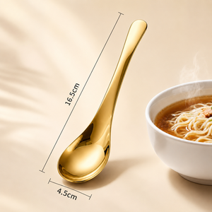 Gold Plated Stainless Steel Tea Spoons Mirror Finish Long Handle Minimalist Design Dishwasher Safe Party Utensils - Product Image 4