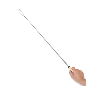 Fourchettes télescopiques en acier inoxydable pour barbecue, bâtonnets de cuisson pour guimauves, réglables de 31 à 81 cm, résistantes à la chaleur, écologiques, de haute qualité - Product Image 2