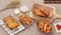 Boîte à frites en papier kraft jetable écologique personnalisée, emballage alimentaire biodégradable, plateau à hot-dogs
