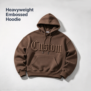 Sudadera con Capucha de Algodón 100% Grueso con Relieve para Hombre, Estilo Casual, de Forro Polar, Corte Oversize Holgado, con Logotipo Frontal y Bolsillo, Estilo Invernal - Product Image 1