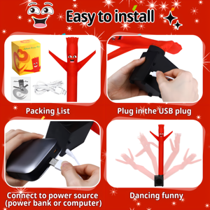 Vente chaude, type C USB, publicité gonflable de bureau, Skydancer, danseur d'air, ballon, mini tube Sky Dancer - Product Image 3