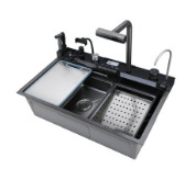 Évier de cuisine en acier inoxydable fait main, cuve simple, qualité 304 - Product Image 5