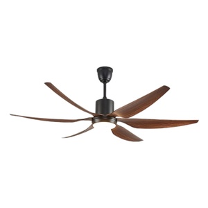 Ventilador de techo negro de 42 pulgadas con lámpara, motor DC, aspas de plástico decorativas modernas, ventilador de techo con lámpara de diodos emisores de luz (LED) y motor DC. - Product Image 1