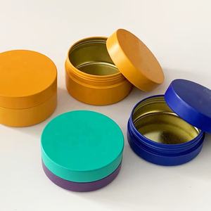 กล่องกระป๋องโลหะขนาดเล็กทรงกลมเปล่าบรรจุภัณฑ์ในกล่องเครื่องสำอางที่แว๊กซ์สบู่กระป๋องอะลูมิเนียมหลากสีกระป๋องที่มีฝาปิด CRC - Product Image 1
