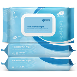 Wholesale Disposable Wet Spunlace Toilet <b>Wipes</b> <b>Biodegradable</b> Flushable for Men's Household Cleaning - Product Image 1
