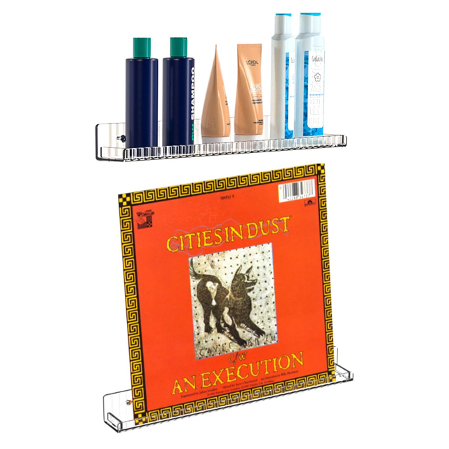 Custom U Shape Clear Book Shelves Acrylic Floating Wall Hanging Bookshelf for Kids Room