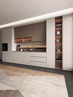 Ensemble de Meubles de Cuisine Complet Design Moderne Comprend Meuble Sous-Évier Îlot de Cuisine Plan de Travail en Acrylique Corps en Panneau Mélaminé Écologique