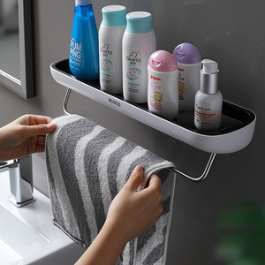 Bathroom Storage Rack Wall Mounted Rectangular Corner Shelf Durable For Sink Towel Storage - Product Image 3