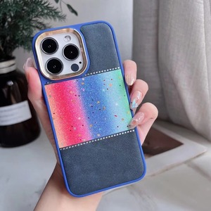 Protezione elettrolitica originale Glitter in pelle di lusso custodia per telefono cellulare Cover accessori per <span class=keywords><strong>Ihpone</strong></span> 12 13 14 15 16 Pro Max - Product Image 2