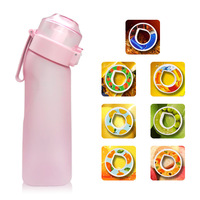 Botella de Agua Personalizada de 650 ml, Libre de BPA, Tritan, con 7 Anillos de Aroma a Frutas, a Prueba de Fugas, para Gimnasio y Viajes