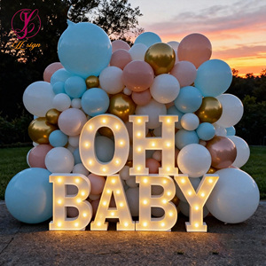 Lettres lumineuses personnalisées <span class=keywords><strong>OH</strong></span> BABY 3FT 4FT, en métal, imperméables, pour décoration de fête en extérieur - Product Image 1