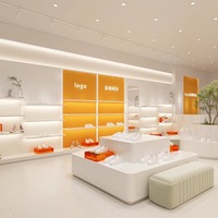 Meuble de présentation Hongkai pour chaussures de sport et talons hauts, design personnalisé, en bois et métal, avec bande LED, pour magasin et centre commercial