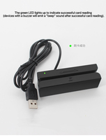 Lecteur de cartes magnétiques miniature de haute qualité, lecteur de cartes à bande magnétique USB portable, lecteur-graveur