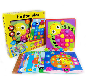 Préscolaire apprentissage jouets éducatifs pour enfants couleur correspondant mosaïque Pegboard activité ensemble champignon ongle jouet bouton Art - Product Image 6
