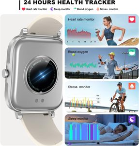 สมาร์ทวอทช์ทรงเหลี่ยม หน้าจอ IPS ระบบสัมผัส กันน้ำ IP67 ติดตามสุขภาพ GPS รองรับซิมการ์ดคู่ รองรับ Android - Product Image 2