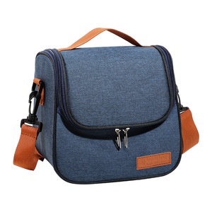 Insulated Tote Bag Large Capacity Thickened Portable Foldable For Lunch Carrying Grey Navy Blue Black - Product Image 5