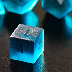 Dices bán buôn RPG DND đa diện tinh thể xúc xắc đặt Frosted đại dương màu xanh thủy tinh đá quý xúc xắc - Product Image 6