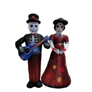 Coppia di Scheletri Gonfiabili per il Giorno dei Morti, Uomo con Chitarra <span class=keywords><strong>e</strong></span> Donna con <span class=keywords><strong>Fiori</strong></span>, per Decorazioni <span class=keywords><strong>e</strong></span> Esposizioni di Halloween - Product Image 5