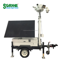 Caméra de sécurité mobile étanche IP65, surveillance solaire, remorque de surveillance CCTV solaire pour chantier