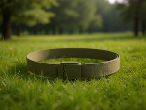 Cinturón Tejido para Hombre, 4.0*125cm, Verde Militar, Hebilla de Plástico con Cierre, Estilo Casual - Product Image 2