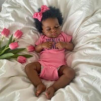 Poupée Reborn Afro-Américaine Noire de 20 Pouces, Peau Foncée Réaliste, Nouveau-né, Bébé, Peinte à la Main, Réaliste, Cadeau de Collection