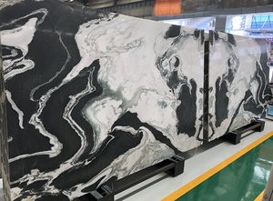 Dalle de marbre de dolomite blanche panda moderne élégant décoration de sol en pierre polie pour les villas extérieures conception graphique en granit - Product Image 6