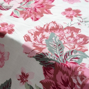 Nhà Máy Trực Tiếp Rayon Hoa Mẫu Đơn Màu Đỏ In Vải Thân Thiện Da Chải Kỹ Cotton Lụa Cho Boys' Đồ Ngủ Áo Sơ Mi Sợi Ngang Dệt Kim Quần Áo - Product Image 5