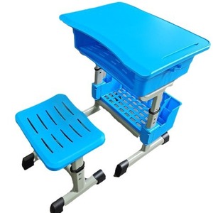 Blue Height Adjustable Student <b>Desk</b> And Chair <b>Set</b> Abs Plastic School Study Furniture For Primary And High School Kids - Product Image 2