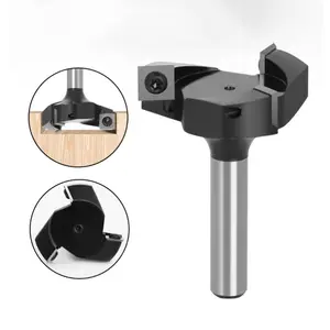 1pc 3 flautas 8mm 12mm 1/2 mango planeando Bits cara fresadora de extremo de insertar-estilo Spoilboard CNC superficie Router Bits